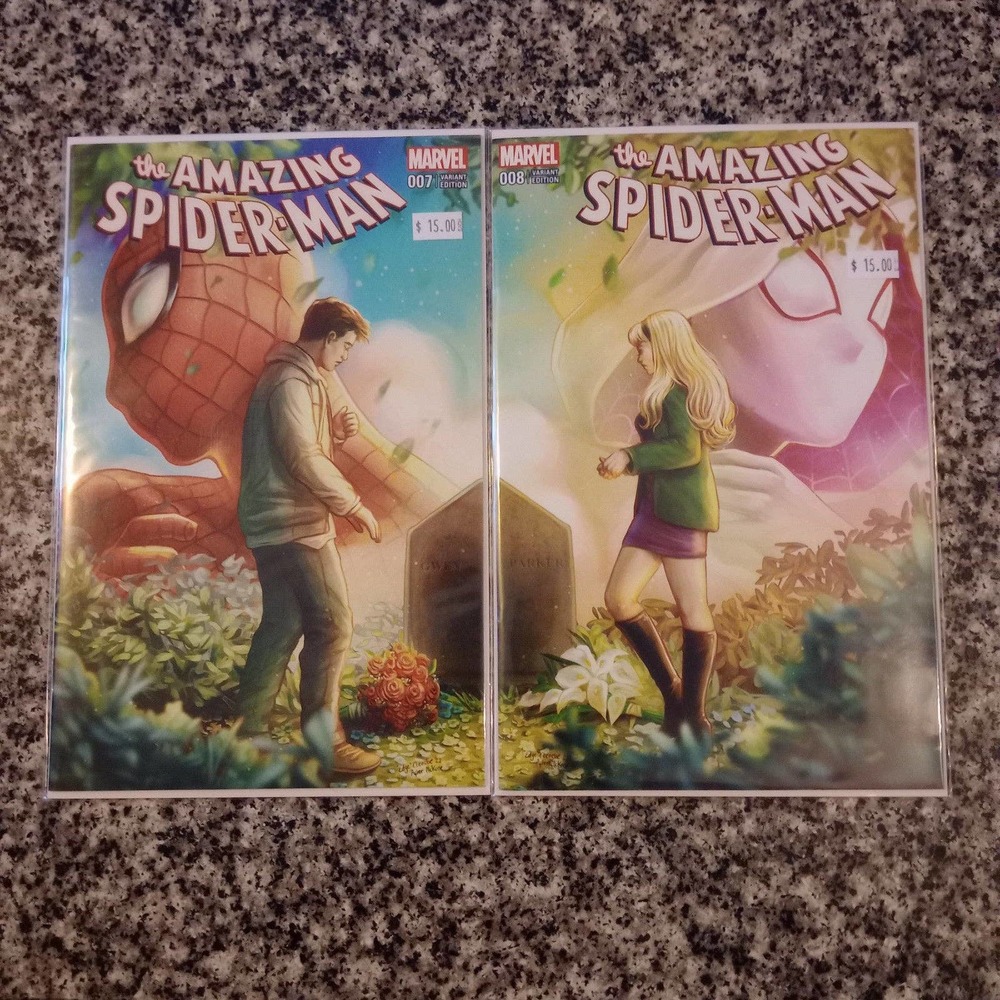 The Amazing Spider Man #7 and #8 Edge Ebenebe Connecting Covers